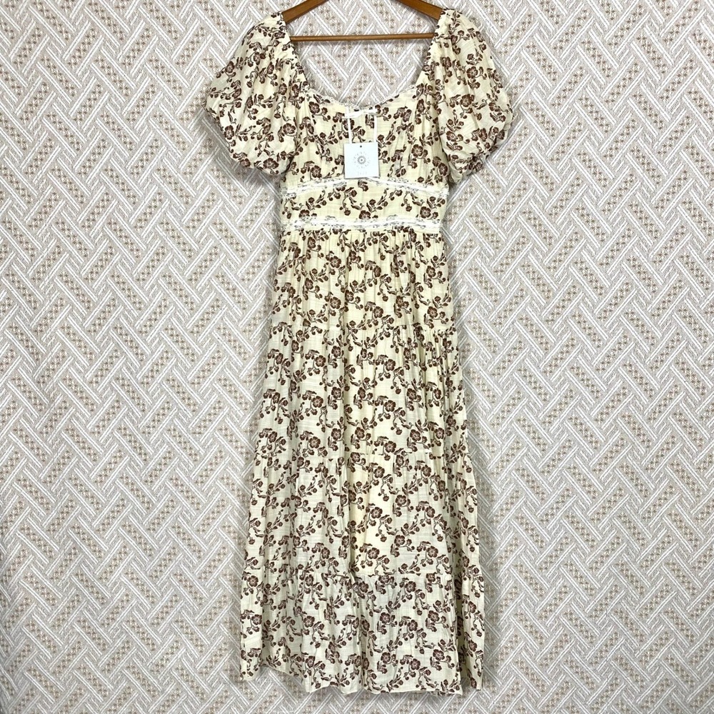 Anthropologie J Gee Sz Large Maxi Dress Cottagecore Prairie Romantic Boho Dainty - Picture 2 of 7